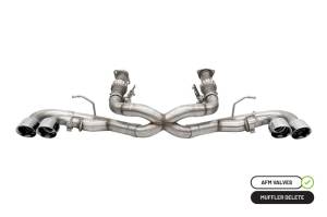 Corsa 2020 Corvette C8 3in Xtreme Cat-Back Exhaust 4.5in Pol Quad Tips - Integrates stock AFM Valve - 21102