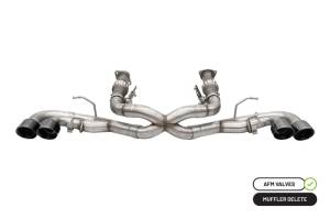 Corsa 2020 Corvette C8 3in Xtreme Cat-Back Exhaust 4.5in Blk Quad Tips - Integrates stock AFM Valve - 21102BLK