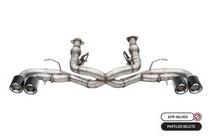 Corsa 20-23 Chevrolet Corvette C8 RWD 3in Track Cat-Back Delete Exhaust w/4.5in CF Polished Tips - 21104CF