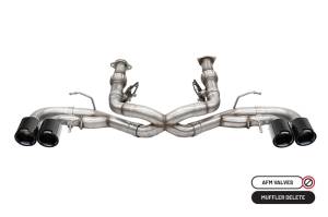 Corsa 20-23 Chevrolet Corvette C8 RWD 3in Track Cat-Back Delete Exhaust w/4.5in CF Black PVD Tips - 21104CFBLK