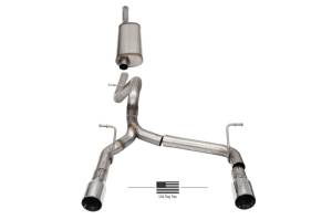 Corsa 18-21 Jeep Wrangler JLU 3.6L 2.75in Sport Cat-Back Exhaust w/ American Flag Tips - 21124USA