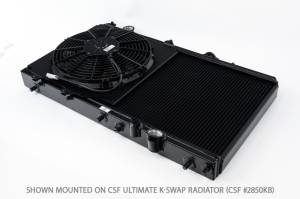 CSF - CSF 92-00 Honda Civic All-Aluminum Fan Shroud w/12in SPAL Fan - Black Finish - 2858FB - Image 7