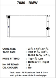 CSF BMW 2 Seires (F22/F23) / BMW 3 Series (F30/F31/F34) / BMW 4 Series (F32/F33/F36) M/T Radiator - 7080