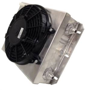 CSF - CSF Dual Fluid Bar & Plate HD Oil Cooler w/9in SPAL Fan (1/3 & 2/3 Partition) - 13.8in L x 10in H - 8026 - Image 7