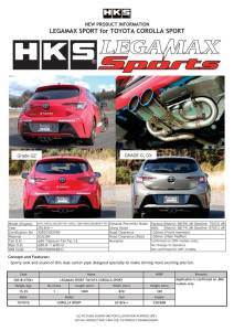 HKS - HKS LEGAMAX Sports 2018 Toyota Corolla Sport 2ZR/8NR - 32018-AT061 - Image 2